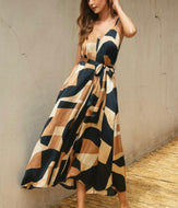 Geometric Print Maxi Dress