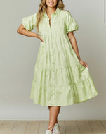 Green tiered dress