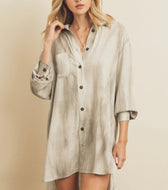 Gray shirt dress
