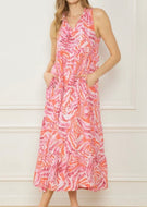 Pink and Red Flowy Dress