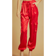 Red Satin Joggers